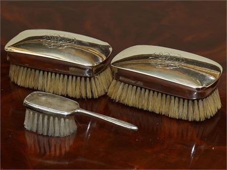 Miscellaneous Lot Sterling Silver Hairbrushes