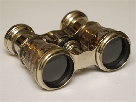 Pair of Engraved Silver Opera Glasses