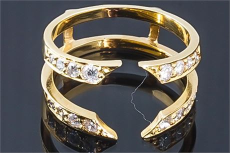 Contemporary Design Yellow Gold and Diamond Ring