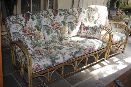 Florida Regency Bamboo Sofa & Chair Set