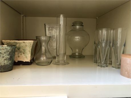 Miscellaneous Lot Of Planters and Glassware