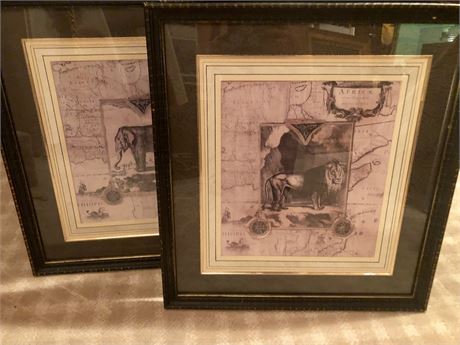 Set of Four Prints of Exotic Animals