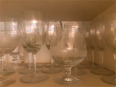 Assorted Lot of Wine and Champagne Glasses
