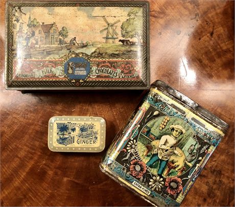 Miscellaneous Lot Of 3 Vintage Tin Boxes