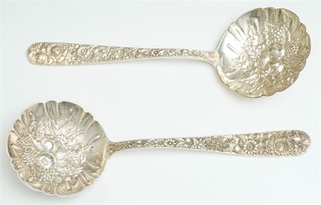 Pair S Kirk and Sons Sterling Silver Fruit Spoons