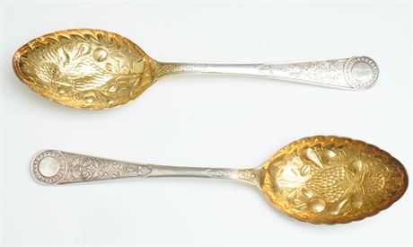 Two Silver Plated Berry Spoons
