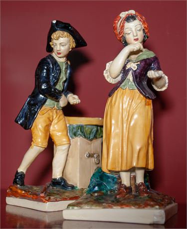 Pair of Borghese Chalkware Figurines