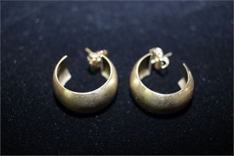 Pair of 14K Yellow Gold Hoop Earrings