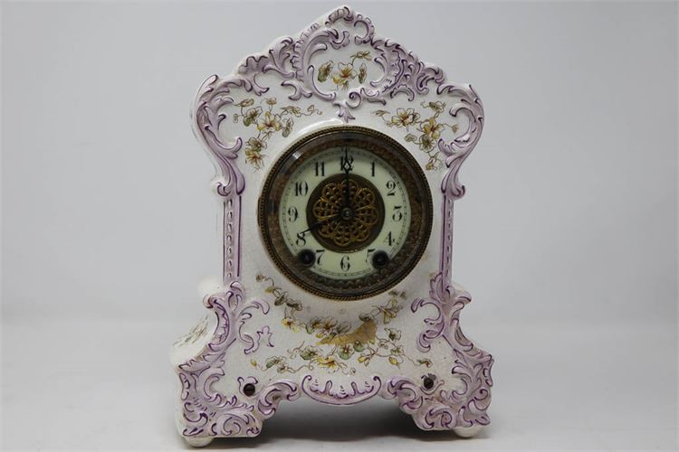 WATERBURY Clock Co. Parlor No. 6 Porcelain Mantel Clock
