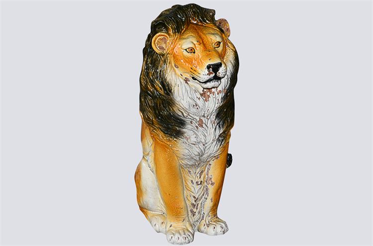 Hand Painted Terra Cotta Lion