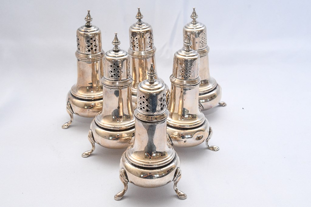 Companies Estate Sales - Three (3) Pairs Sterling Silver S&P Shakers
