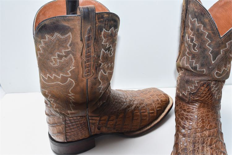 Companies Estate Sales - Pair of Dan Post Leather and Alligator Boots