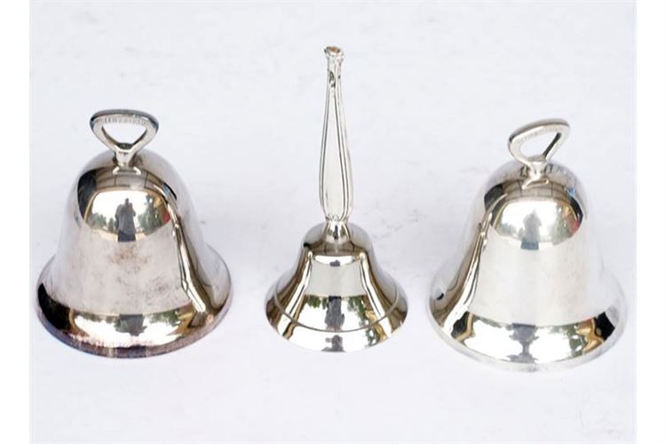 Lot of 3 Silver Bells, 2 Reed & Barton & 1 Sterling Silver Handle