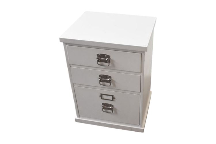 White Three Drawer File Cabinet