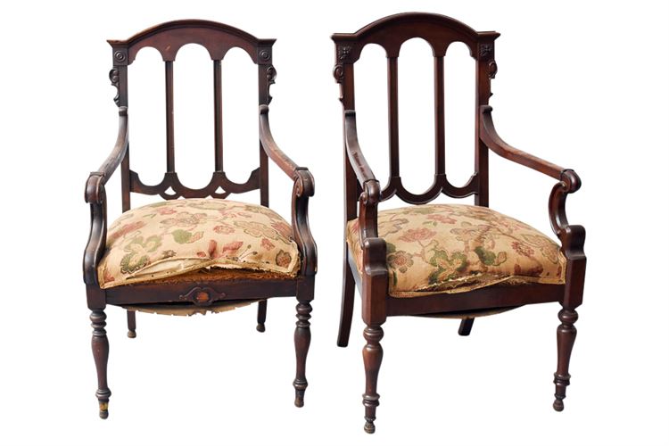 Pair Early 20th C Armchairs