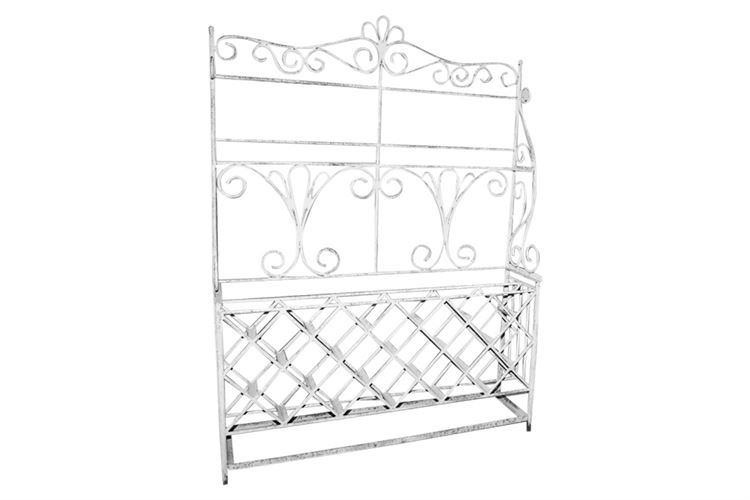 French Style Scrolling Metal Shelves with Wine Rack (2 of 2)