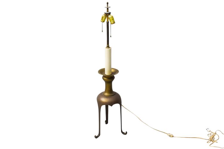 Asian Style Brass Candlestick Lamp