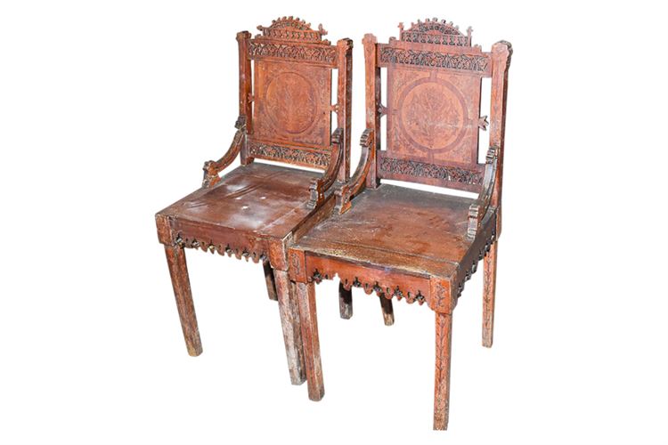 Pair Antique Continental Side Chairs