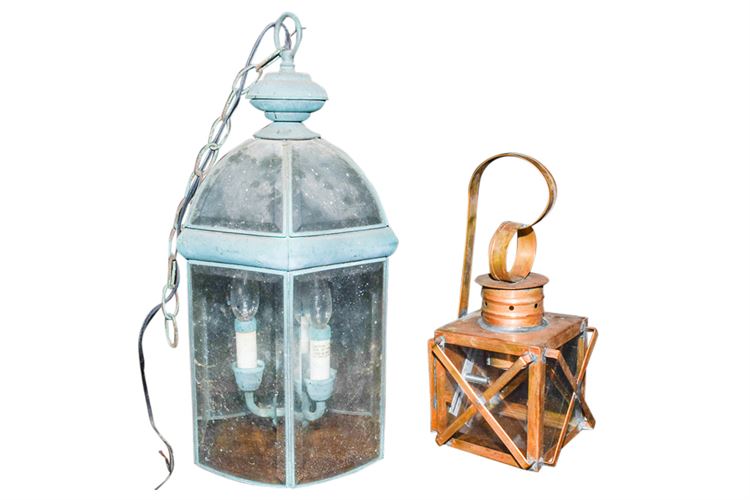 Two (2) Decorative Metal Lanterns