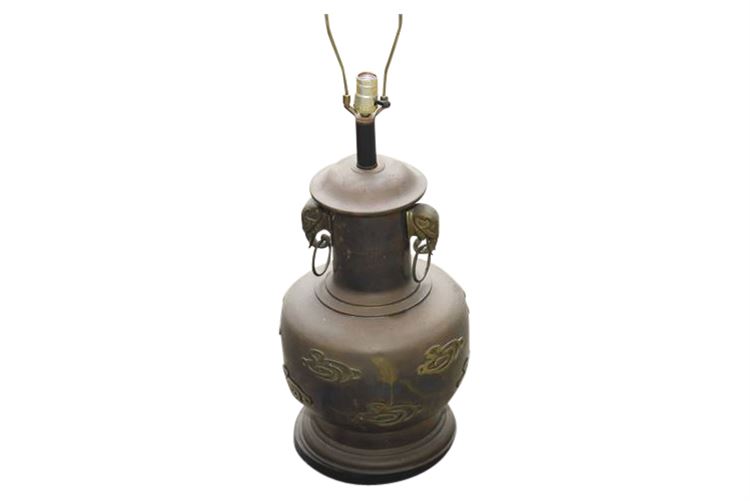 Chinese Bronzed Urn Lamp