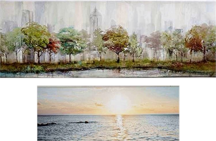 Two Decorative Landscape Paintings
