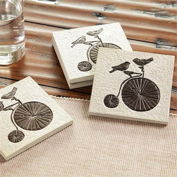 New Set of Love Bird on Bicycle Coasters