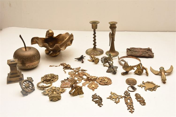 Group Lot of Decorative Metal Accessories