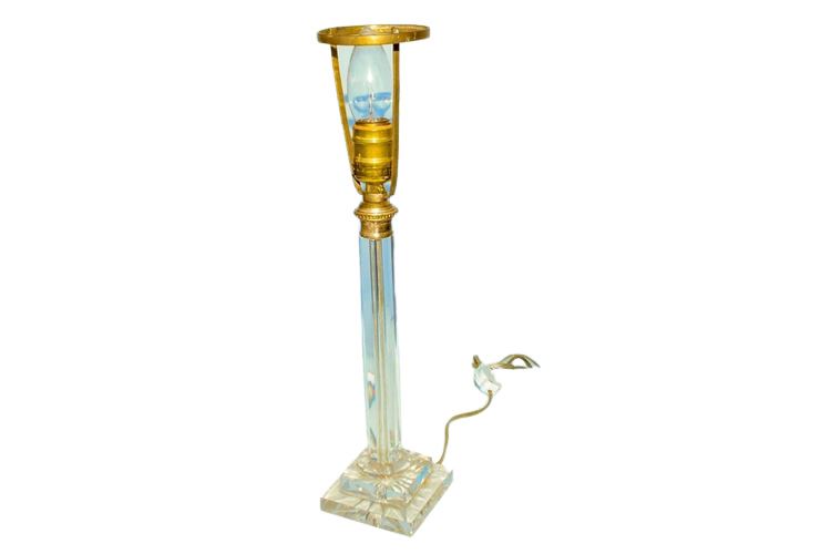 Vintage Glass Column Table Lamp