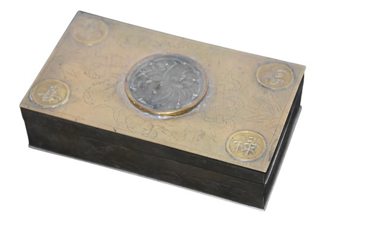 Chinese Brass Table or Cigarette Box