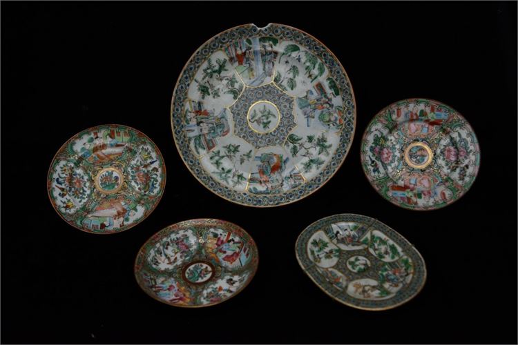 Group of Chinese Porcelain Rose Medallion Plates