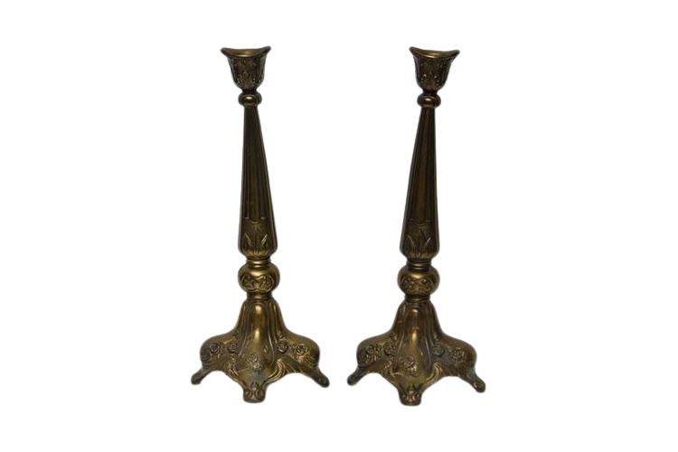 Pair Rococo Revival Bronze Candlesticks