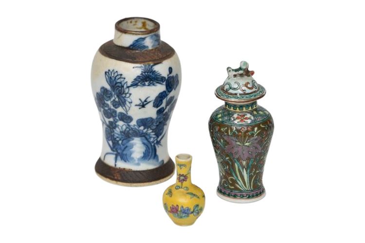 Three Diminutive Chinese Porcelain Articles