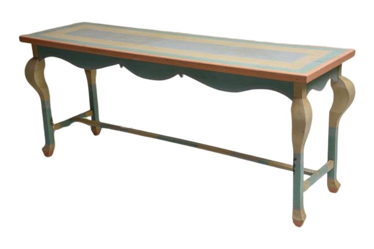 Whimsical Oversize Painted Console Table