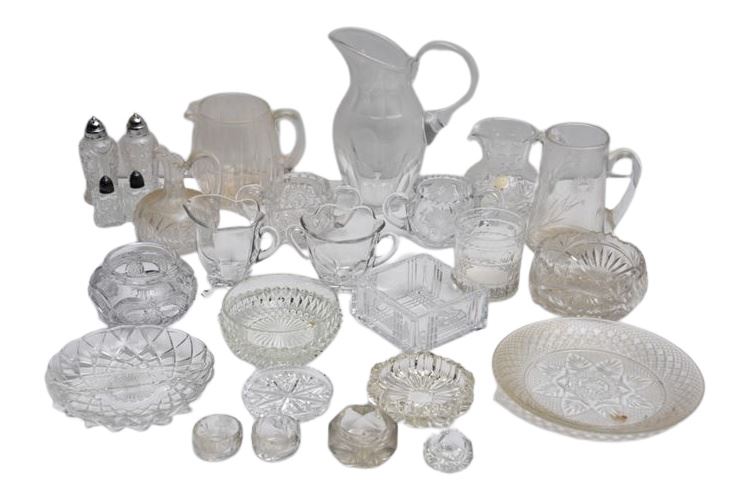 Group Lot of Cut Glass Items