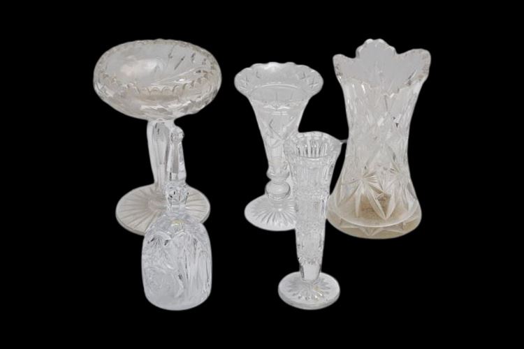 Group Lot of Cut Glass Items