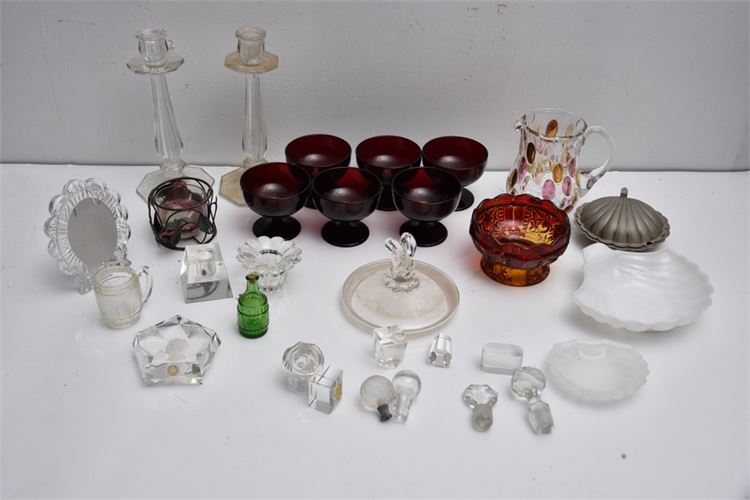 Group of Glass Decorative Objects