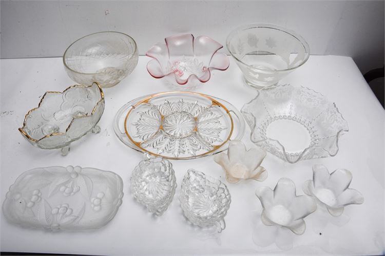 Group Lot of Glass Serving Pieces