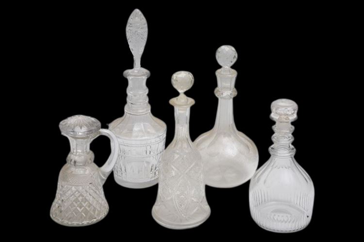 Group Lot of Cut Glass Decanters