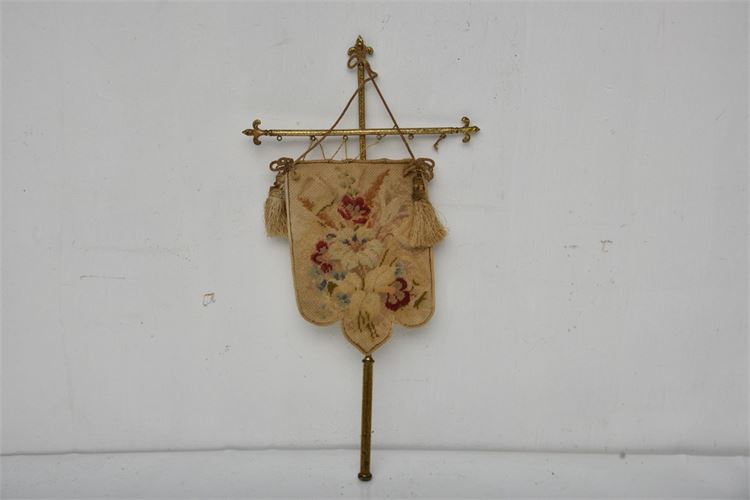 Needlepoint Panel & Processional Brass Crucifix