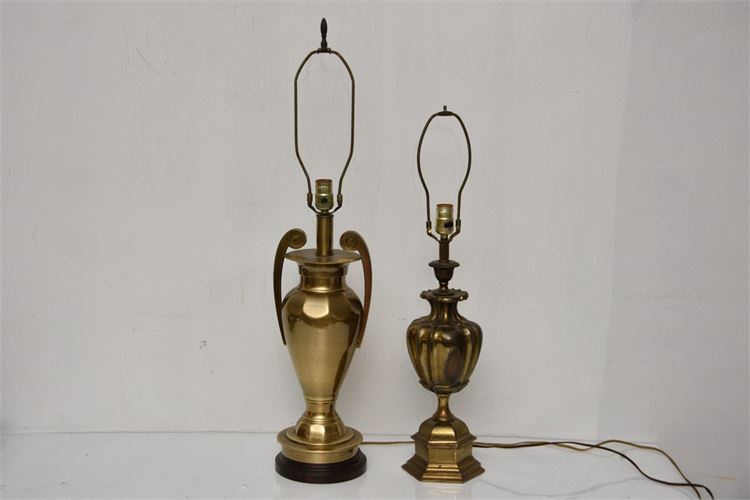 Two (2) Brass Urn Lamps
