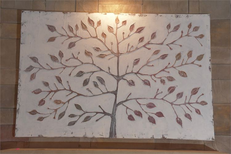 Unframed Decorative Art-work with Tree Motif