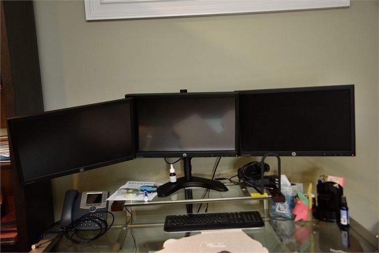 HP Compaq Triple Monitor Configuration With Stand