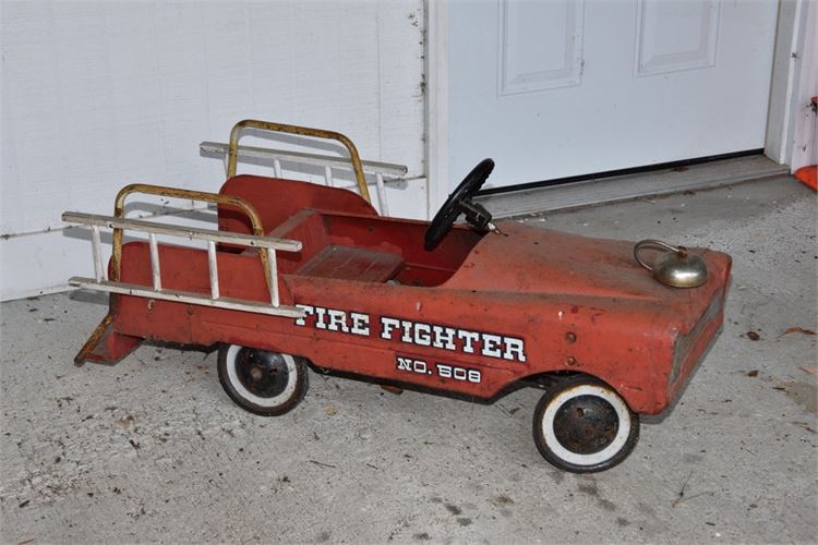 Child's Fire Truck Pedal Cart