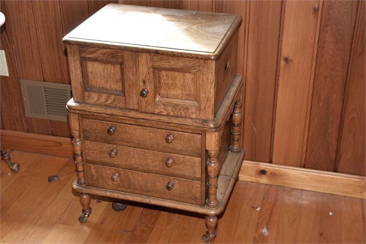 Antique Oak Collectors Cabinet