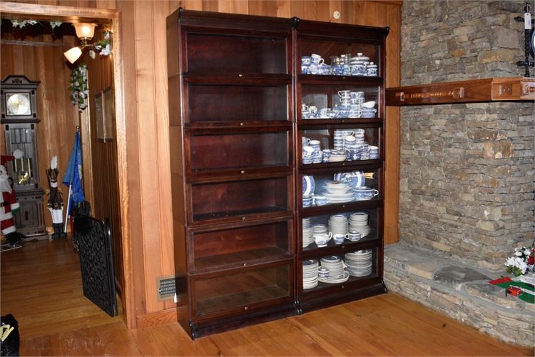 Pair of Six Section Mahogany Barrister Bookcases