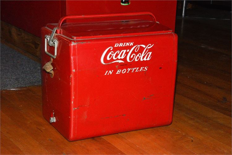 Vintage Coke a Cola Metal Ice Chest