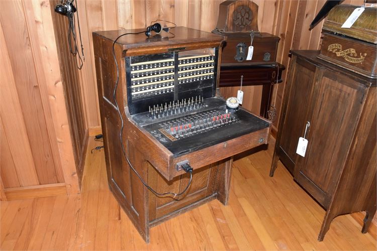 Vintage Oak Switchboard Operators Station