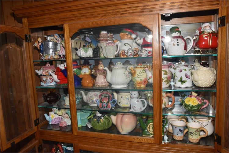 Large Collection of Porcelain and Ceramic Pitchers
