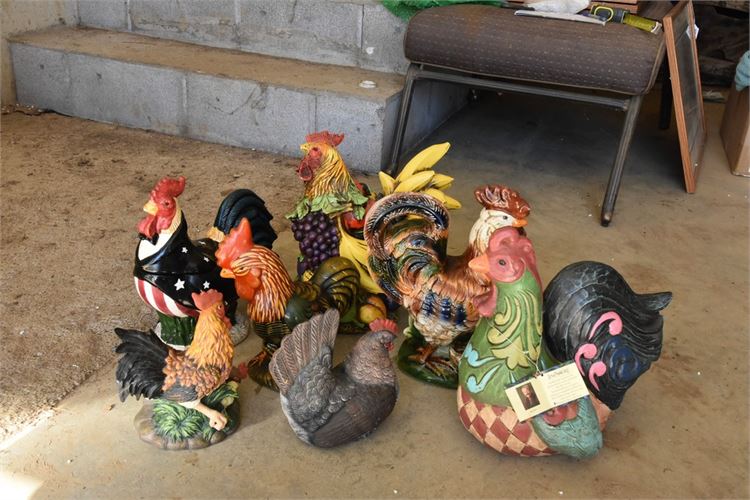 Group Lot Of Chicken Figurines