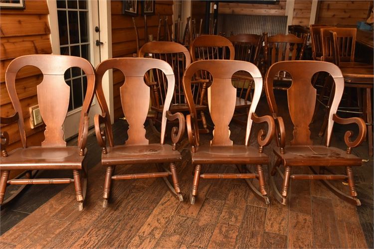 Four (4) Wooden Rocking Chairs